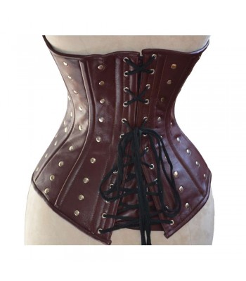 Women Steampunk Style Corset real Sheep Leather Women Corset 